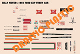 Billy Meyer's 1982 Ford EXP Funny Car Decals 1:24th Scale - Fan Shop TODAY