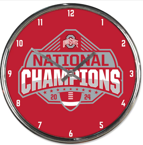 Ohio State Buckeyes 2024 National Champions Chrome Clock 12" - Fan Shop TODAY