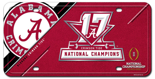 Alabama Crimson Tide College Football 2017 National Champions Metal Auto Tag - Fan Shop TODAY