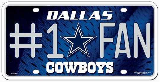 Cowboys NFL Metal License Plate #1 FAN - Fan Shop TODAY