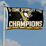 Pittsburgh Penguins NHL 5x Stanley CUP Champions - Banner Flag 3'x5' - Fan Shop TODAY