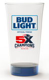 New England Patriots Bud Light Touchdown Glass 5X Champions - Blinking LED 24oz. - Fan Shop TODAY