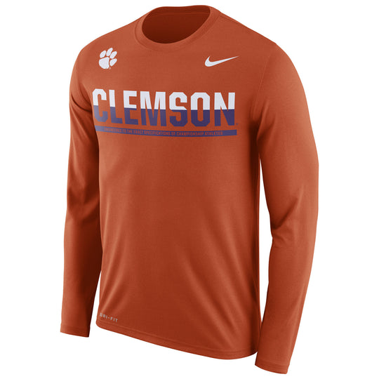 Clemson Tigers NCAA Nike Staff Sideline Legend Performance Long Sleeve T-Shirt - Fan Shop TODAY