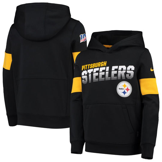 Pittsburgh Steelers Nike Sideline Team Logo Performance Pullover Hoodie - Fan Shop TODAY