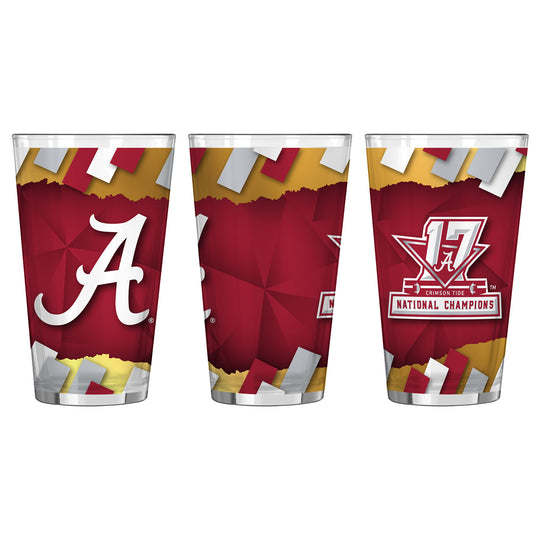 Alabama Crimson Tide College Football Playoff 2017 National Champions 16oz. Pint Glass - Fan Shop TODAY