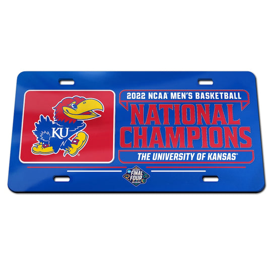 Kansas Jayhawks 2022 NCAA National Champions Laser Mirror License Plate - Fan Shop TODAY