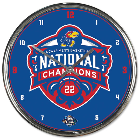 Kansas Jayhawks 2022 NCAA National Champions Chrome Wall Clock - Fan Shop TODAY